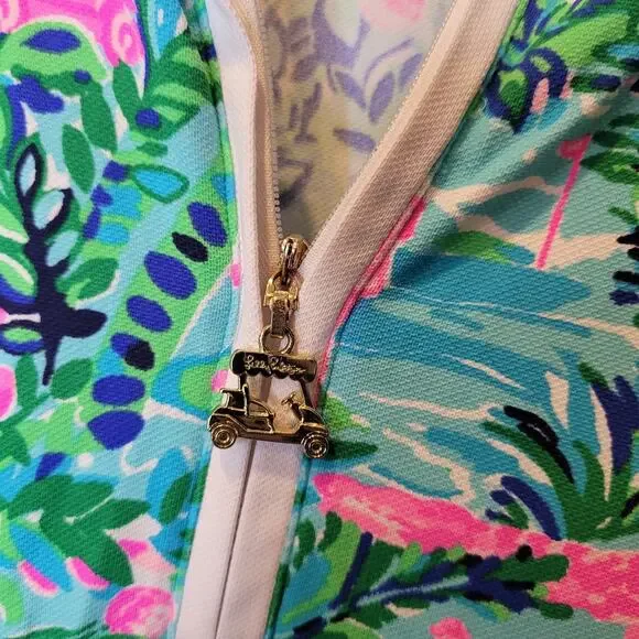 Lilly Pulitzer Luxletic Silvia Dress in Blue Horizon Parfection Print Large Golf - Picture 8 of 15